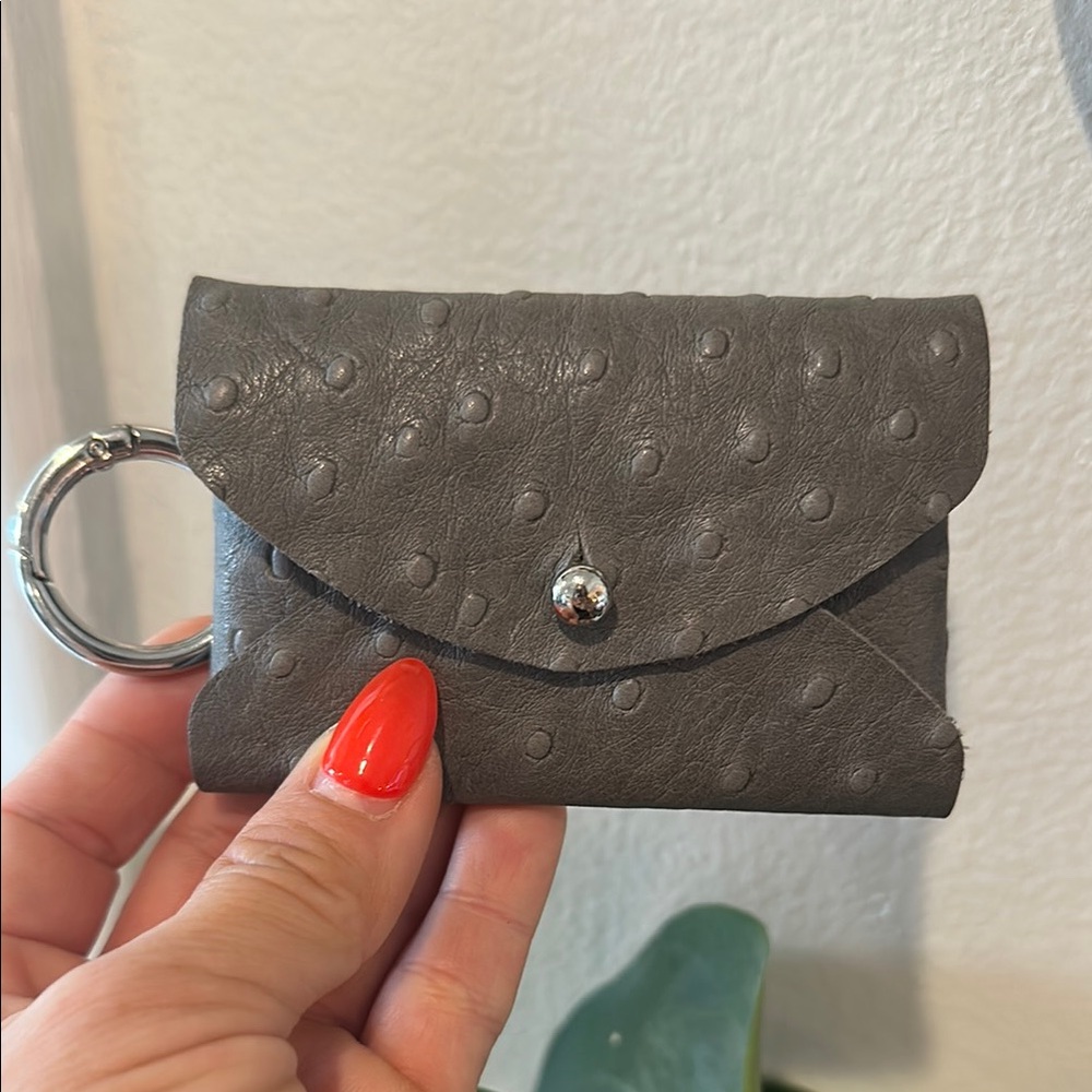 Gray Textured Keychain Wallet